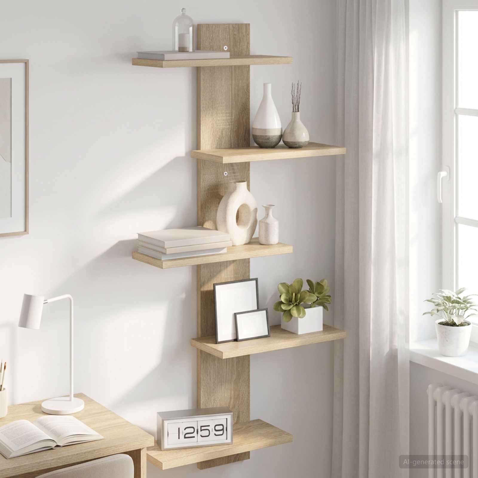 Floating Wall Shelf Sonoma Oak 101cm | HomeAndLiving