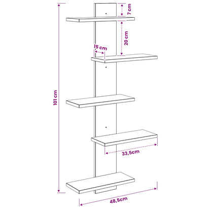 Floating Wall Shelf Sonoma Oak 101cm | HomeAndLiving - 8
