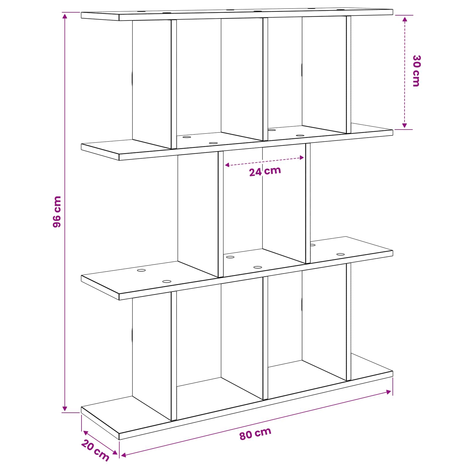 White Wall Shelf 11 Compartment 80x96cm | HomeAndLiving - 8