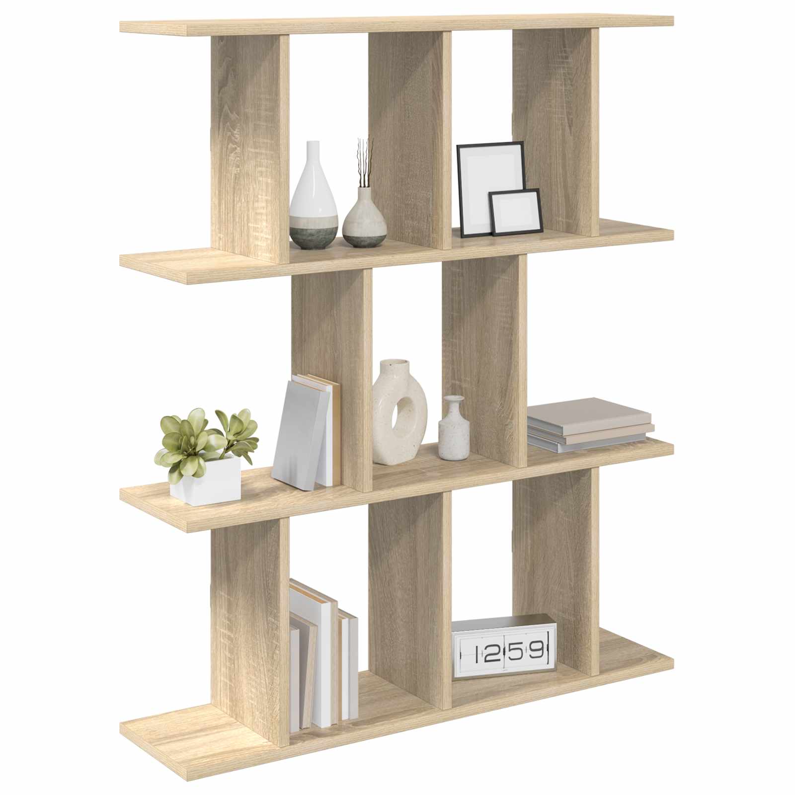 Wall Shelf 11 Compartments Sonoma Oak - 102×20×96cm - 3