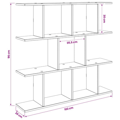 Wall Shelf 11 Compartments Sonoma Oak - 102×20×96cm - 8