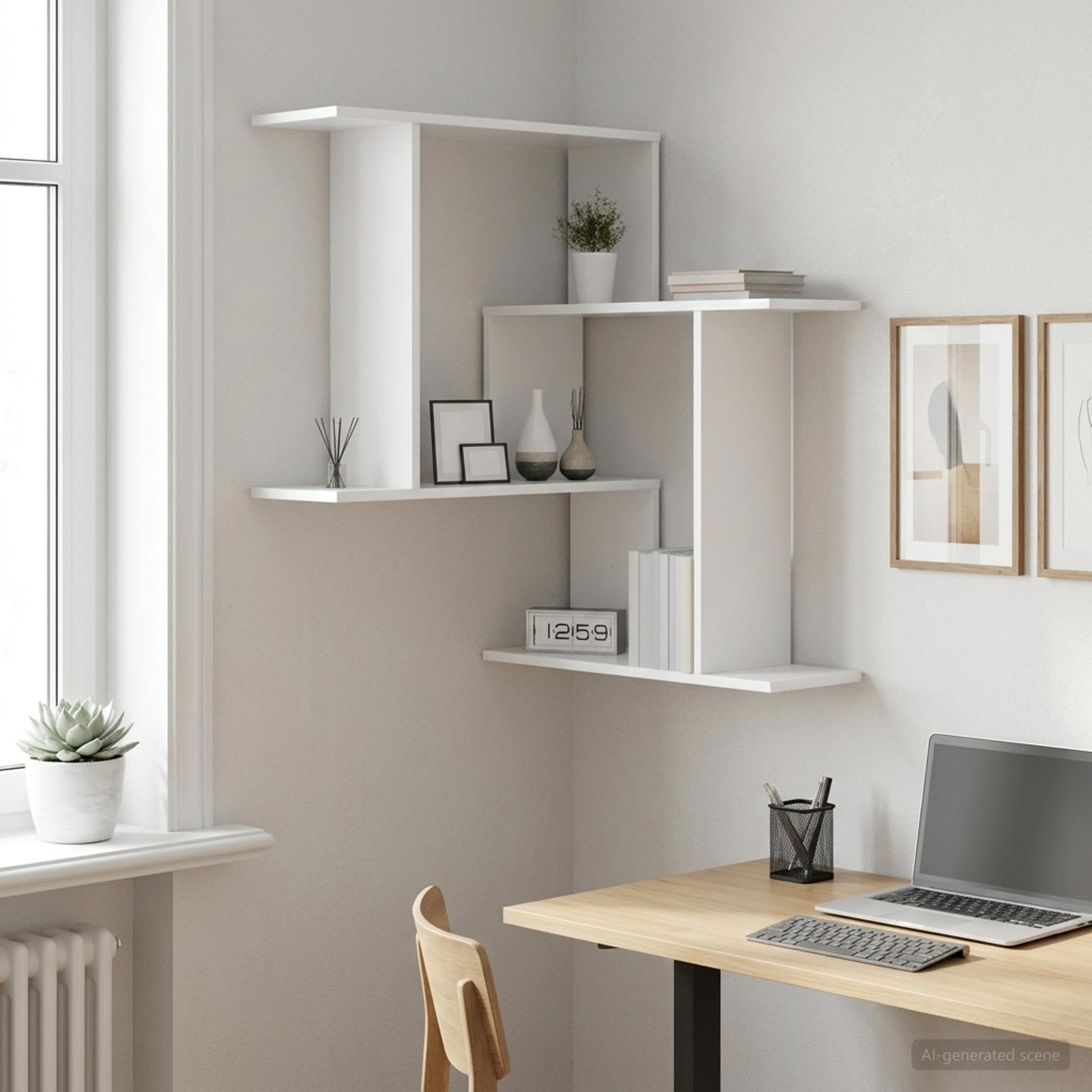 White Wall Shelf Engineered Wood 87cm | HomeAndLiving