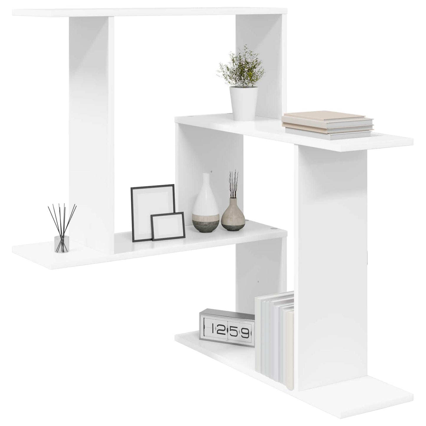 White Wall Shelf Engineered Wood 87cm | HomeAndLiving - 3