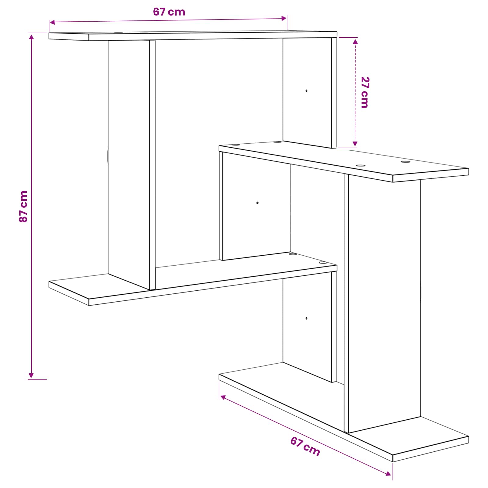 White Wall Shelf Engineered Wood 87cm | HomeAndLiving - 8