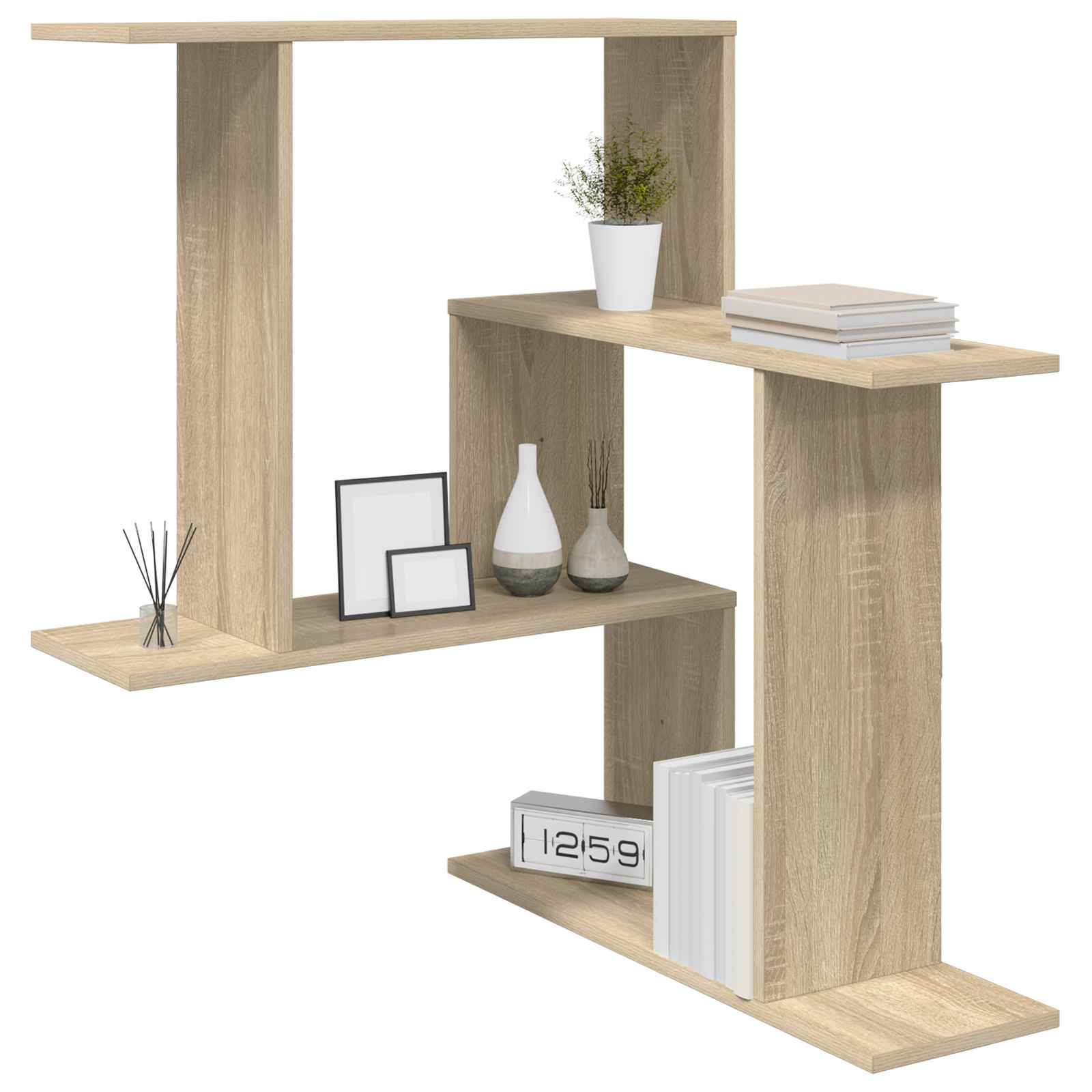Wall Shelf Sonoma Oak Engineered Wood | HomeAndLiving - 3