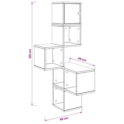 Corner Wall Shelf White 7-Tier 120cm | HomeAndLiving - 9