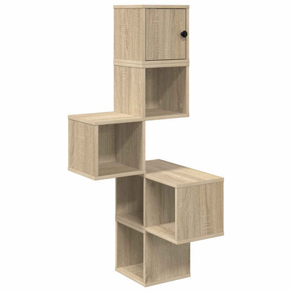 Corner Wall Shelf 7-Tier Sonoma Oak 120cm | HomeAndLiving - 2