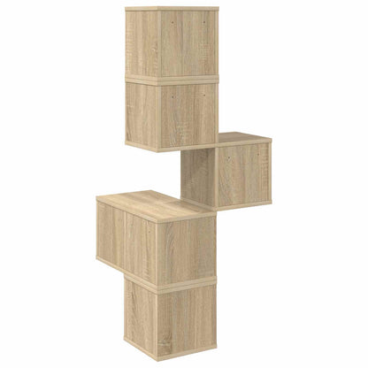Corner Wall Shelf 7-Tier Sonoma Oak 120cm | HomeAndLiving - 6