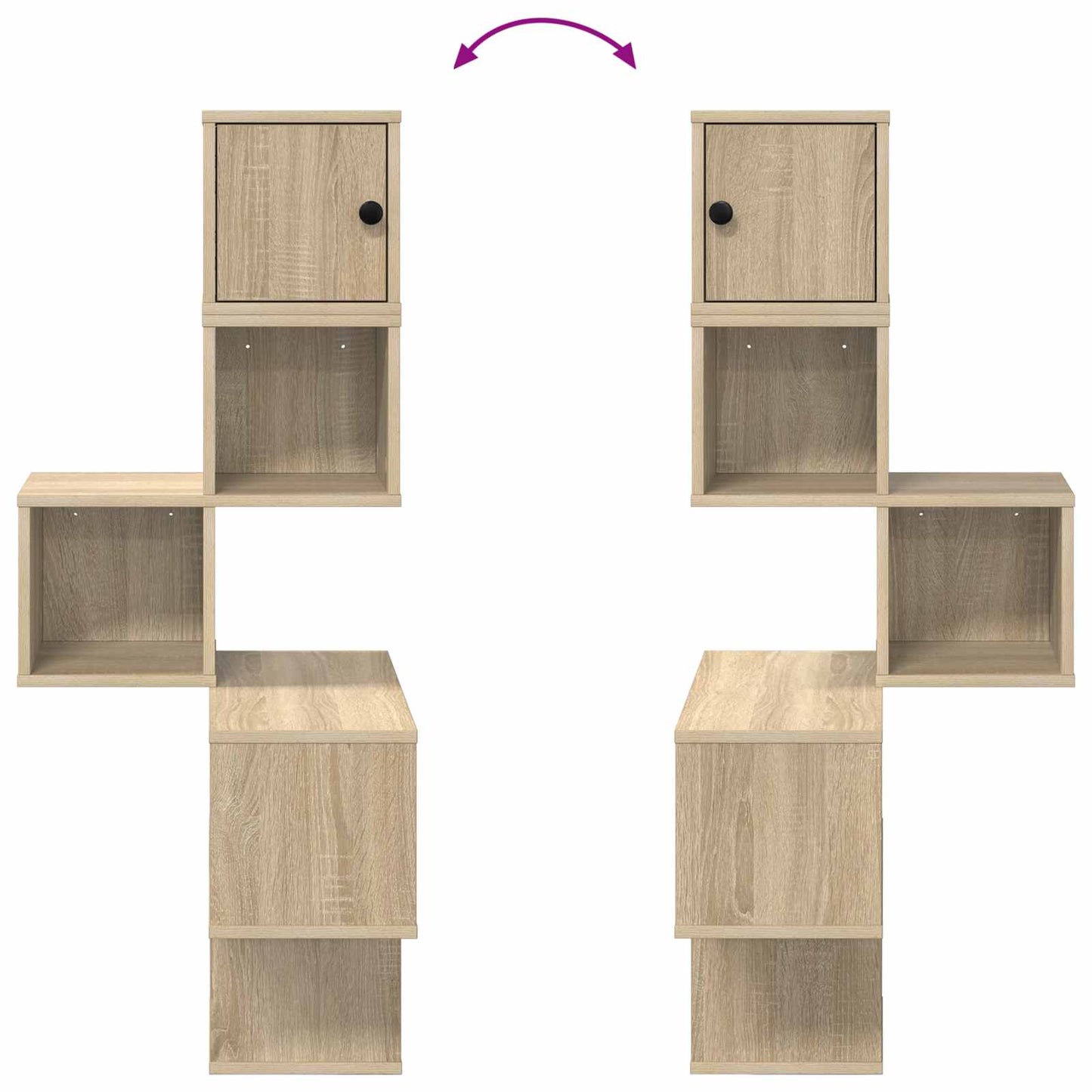 Corner Wall Shelf 7-Tier Sonoma Oak 120cm | HomeAndLiving - 8