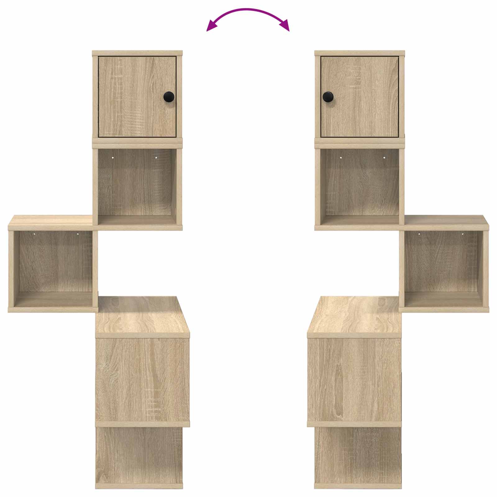 Corner Wall Shelf 7-Tier Sonoma Oak 120cm | HomeAndLiving - 8