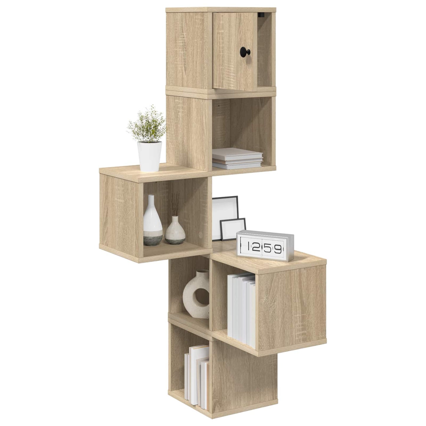 Corner Wall Shelf 7-Tier Sonoma Oak 120cm | HomeAndLiving - 3