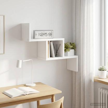 White Wall Shelf 48cm Engineered Wood | HomeAndLiving