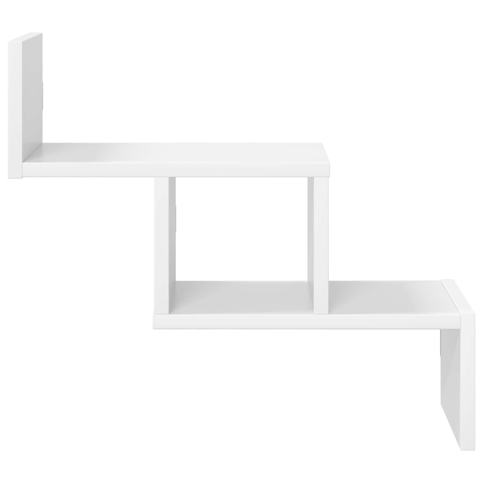 White Wall Shelf 48cm Engineered Wood | HomeAndLiving - 4