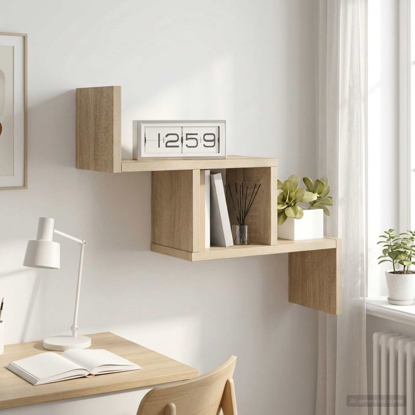 Sonoma Oak Wall Shelf 48cm Engineered Wood | HomeAndLiving