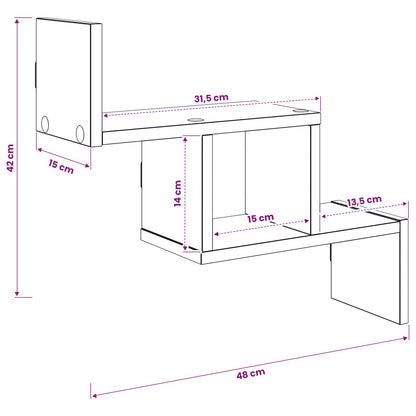Sonoma Oak Wall Shelf 48cm Engineered Wood | HomeAndLiving - 8