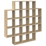 Wall Shelf 21 Compartment Sonoma Oak 100cm | HomeAndLiving