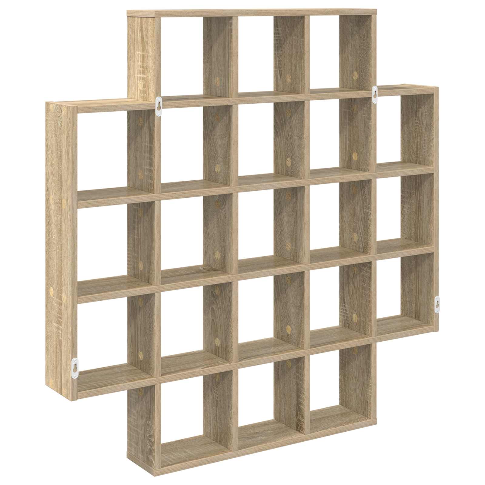 Wall Shelf 21 Compartment Sonoma Oak 100cm | HomeAndLiving - 6