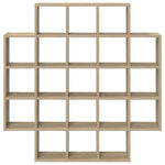 Wall Shelf 21 Compartment Sonoma Oak 100cm | HomeAndLiving