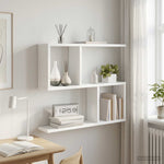 White Wall Shelf 4 Compartment 60cm | HomeAndLiving