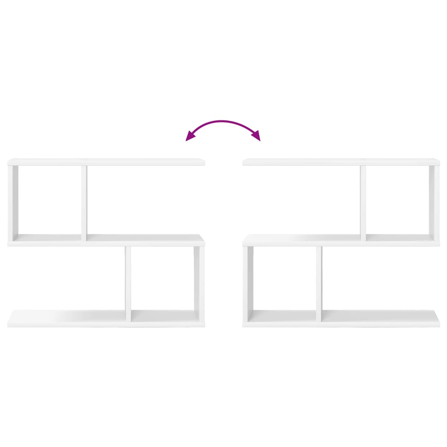 White Wall Shelf 4 Compartment 60cm | HomeAndLiving - 8