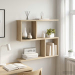 Wall Shelf Sonoma Oak 4 Compartments | HomeAndLiving