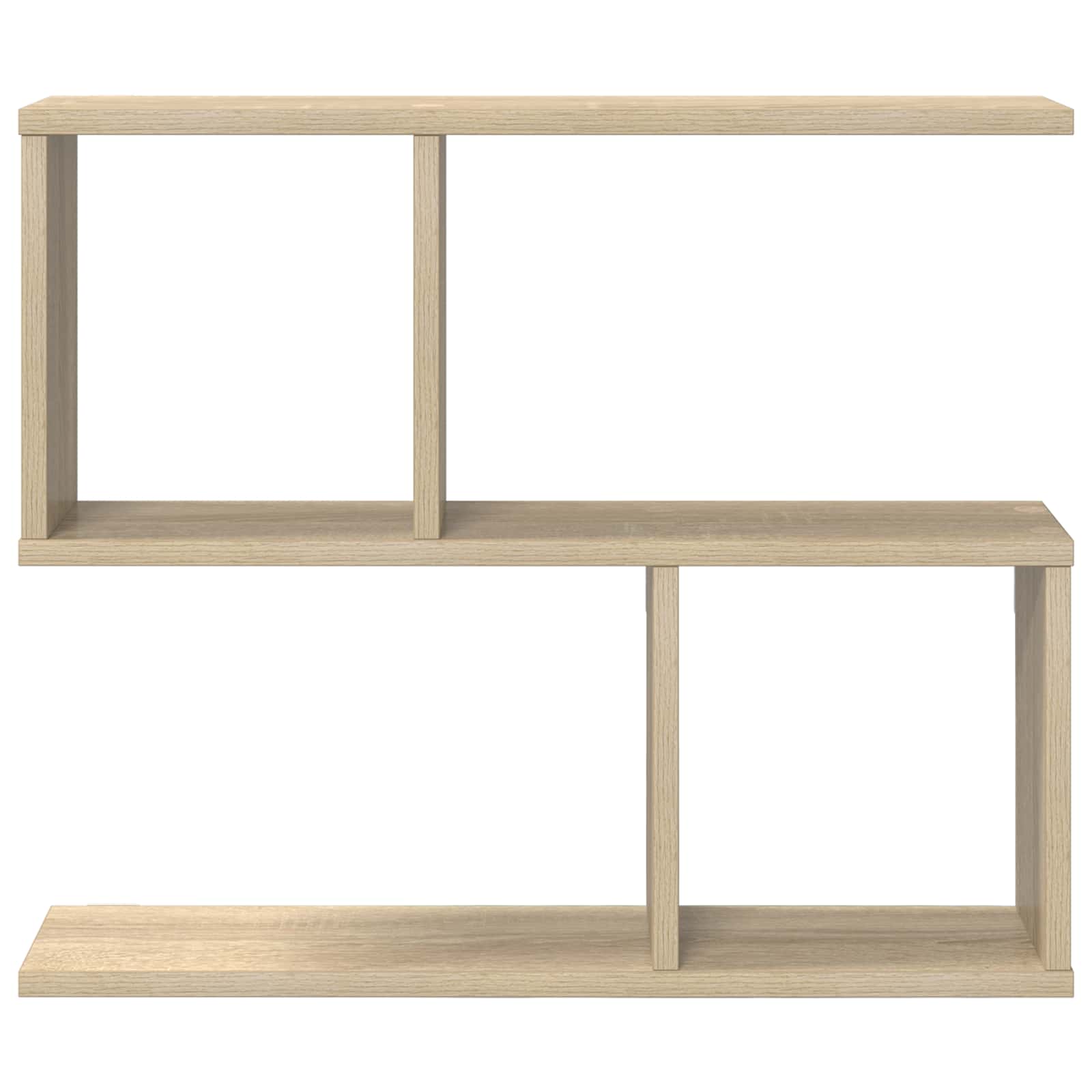 Wall Shelf Sonoma Oak 4 Compartments - 60×12×50.5cm - 4