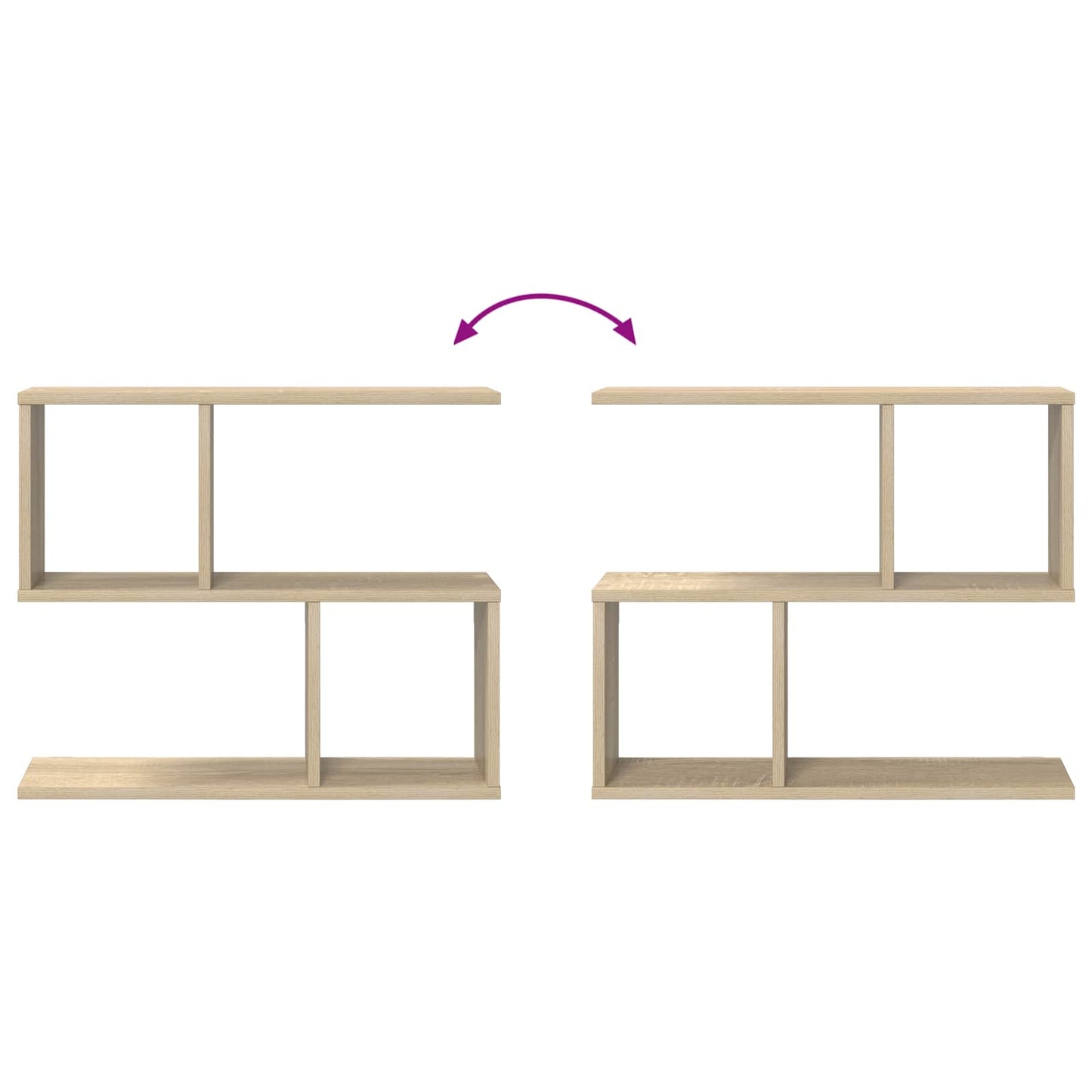 Wall Shelf Sonoma Oak 4 Compartments - 60×12×50.5cm - 8
