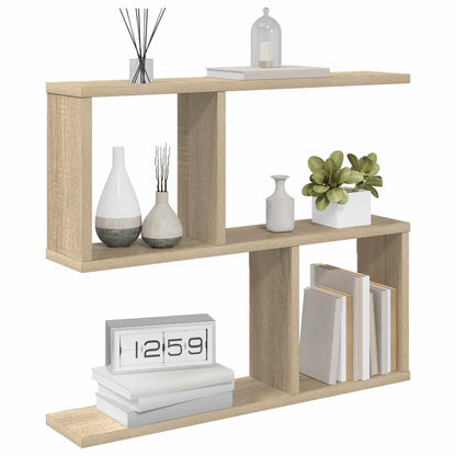 Wall Shelf Sonoma Oak 4 Compartments - 60×12×50.5cm - 3