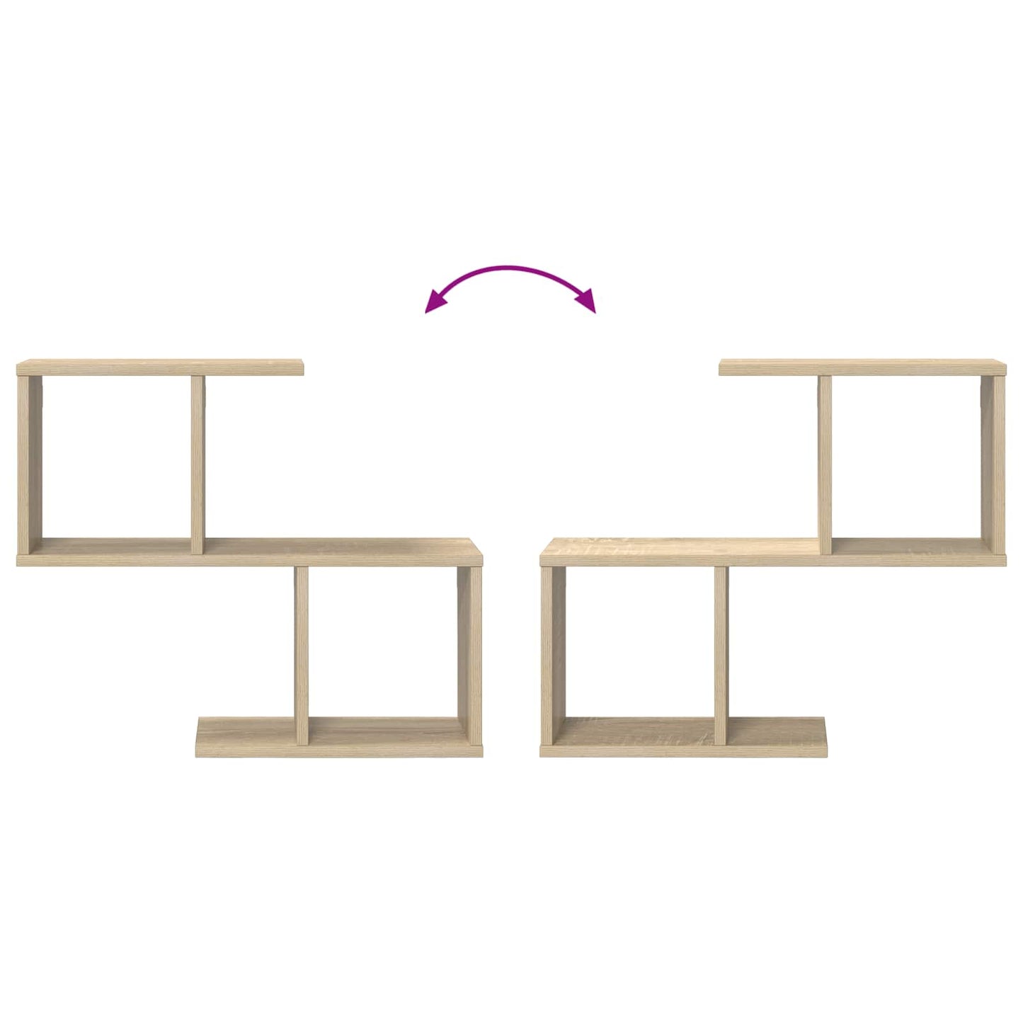 Wall Shelf Sonoma Oak 4 Compartment 60cm | HomeAndLiving - 8