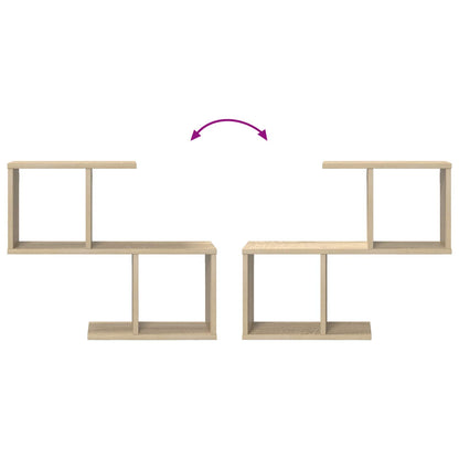 Wall Shelf Sonoma Oak 4 Compartment 60cm | HomeAndLiving - 8