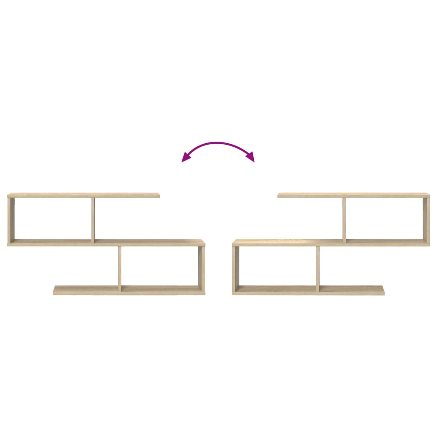 Wall Shelf Sonoma Oak 4 Compartments - 100×12×50.5cm - 8