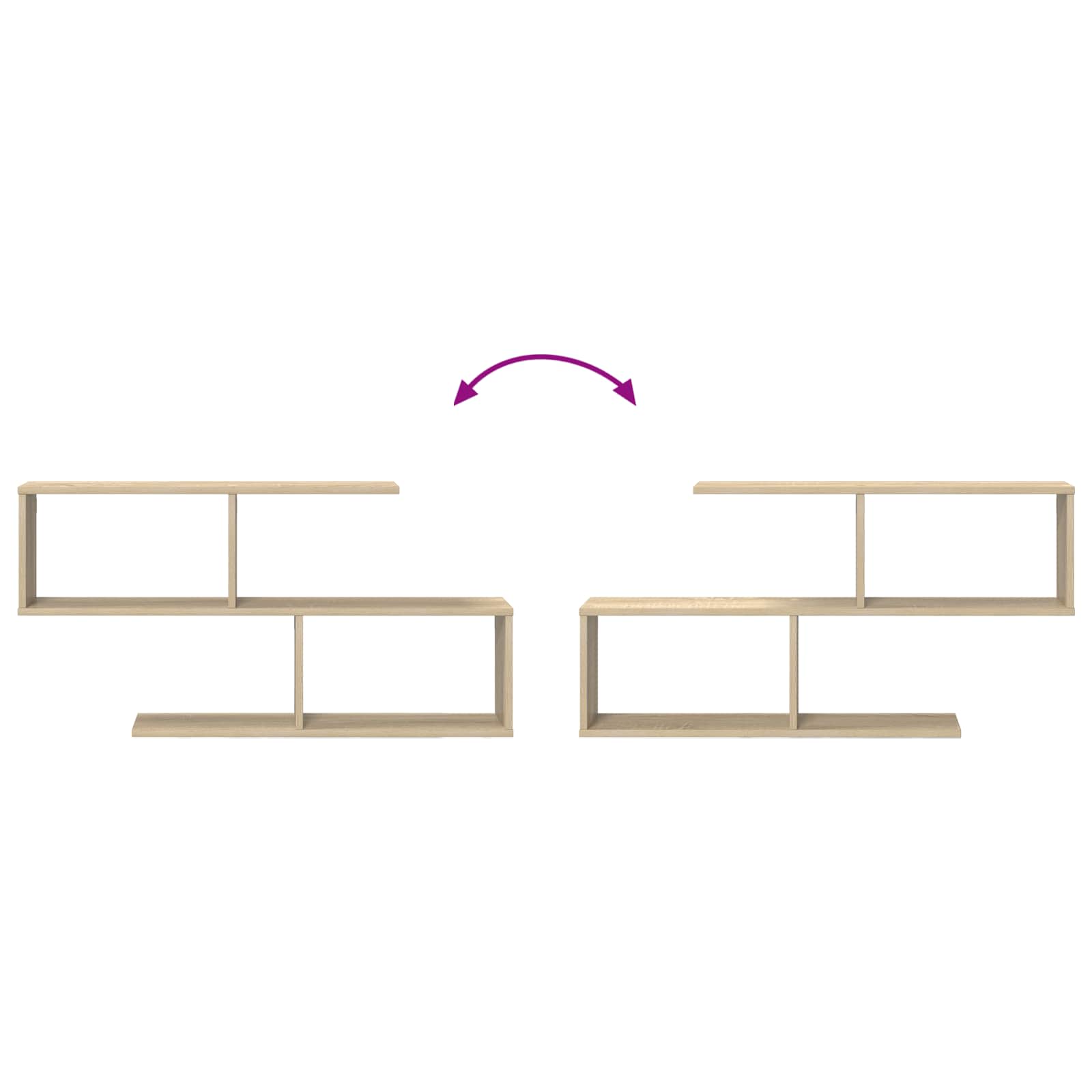 Wall Shelf Sonoma Oak 4 Compartments - 100×12×50.5cm - 8