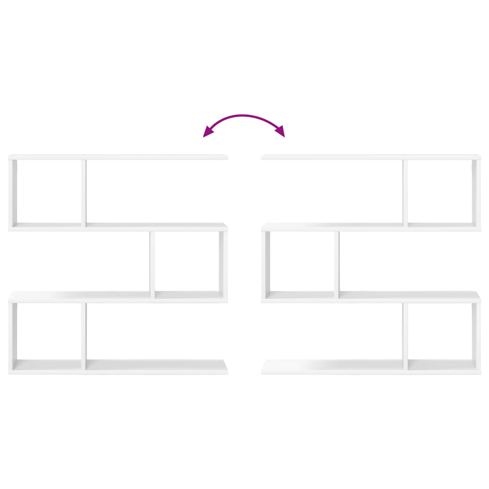 White Wall Shelf 6 Compartments 80cm | HomeAndLiving - 8