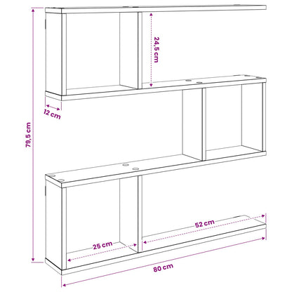 White Wall Shelf 6 Compartments 80cm | HomeAndLiving - 9
