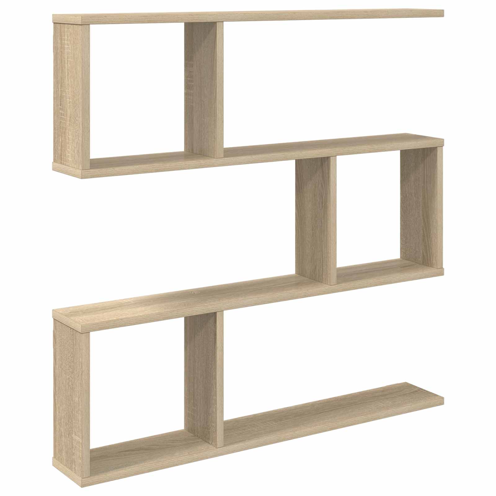Wall Shelf Sonoma Oak 6 Compartments | HomeAndLiving - 2