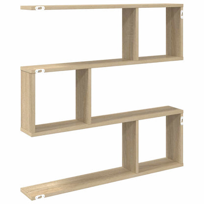 Wall Shelf Sonoma Oak 6 Compartments | HomeAndLiving - 6