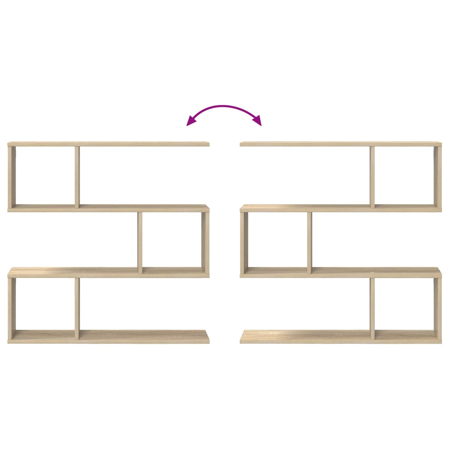 Wall Shelf Sonoma Oak 6 Compartments | HomeAndLiving - 8