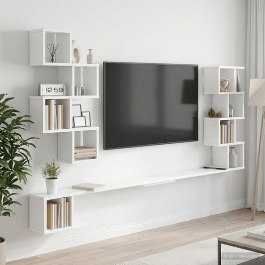 Wall-Mounted TV Shelf White 180cm | HomeAndLiving