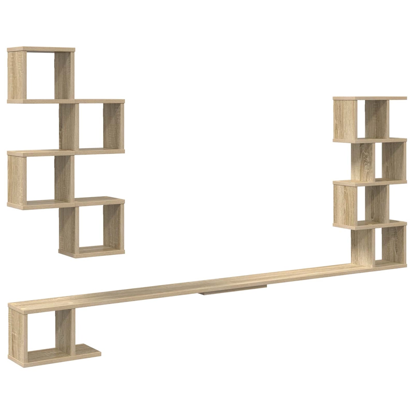Wall-Mounted TV Shelf Sonoma Oak 180cm | HomeAndLiving - 2