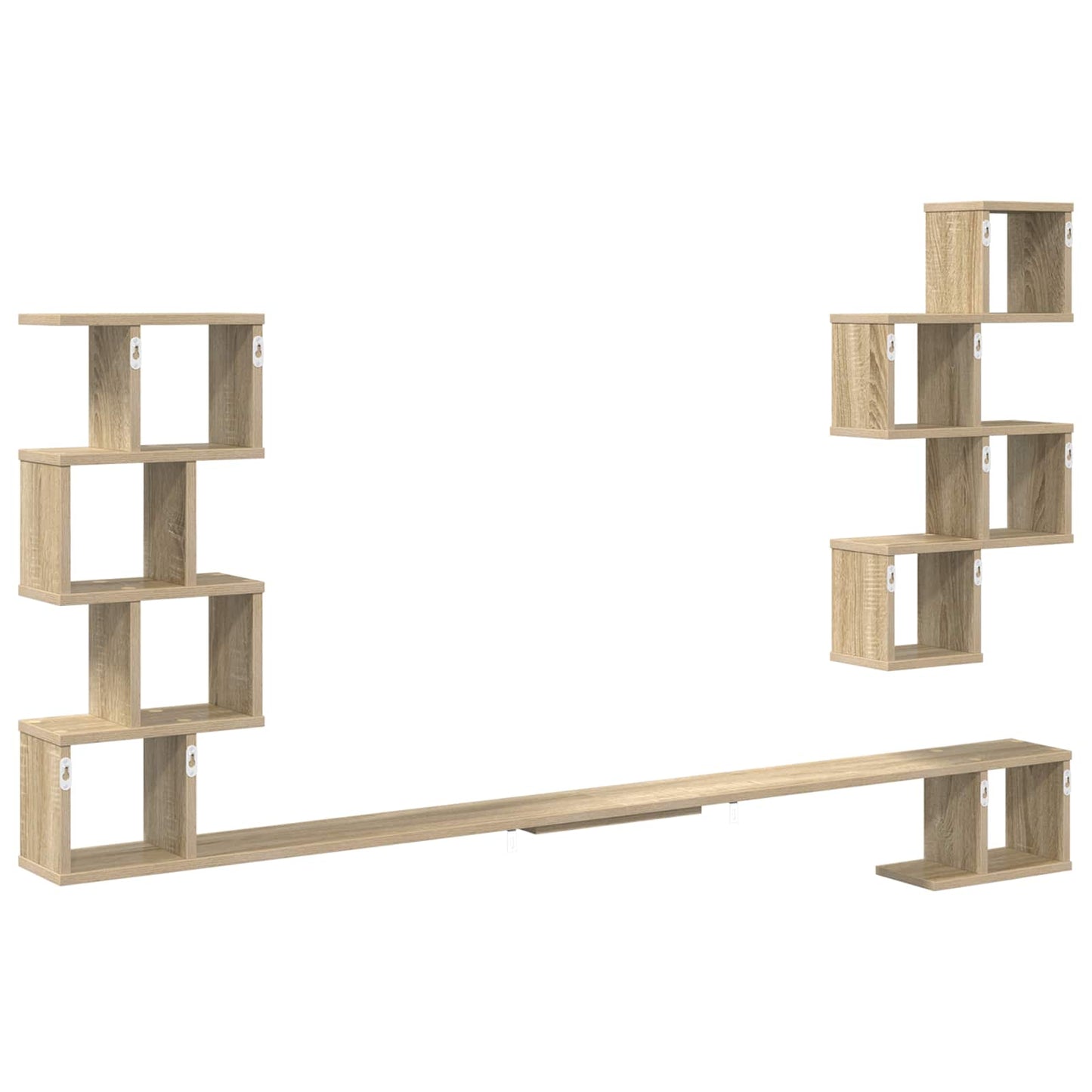 Wall-Mounted TV Shelf Sonoma Oak 180cm | HomeAndLiving - 6