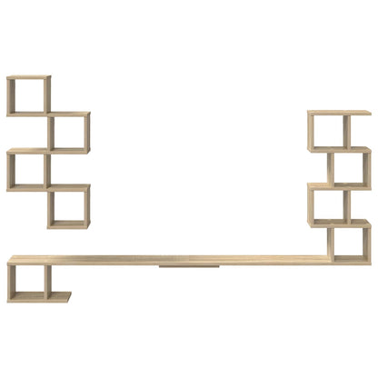 Wall-Mounted TV Shelf Sonoma Oak 180cm | HomeAndLiving - 4