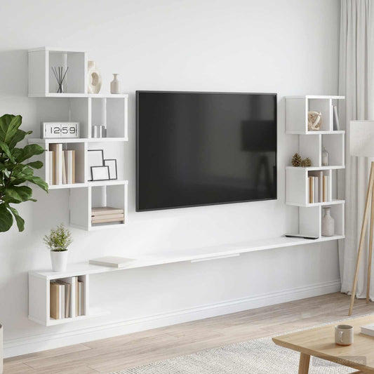 Wall-Mounted TV Shelf White 160cm | HomeAndLiving