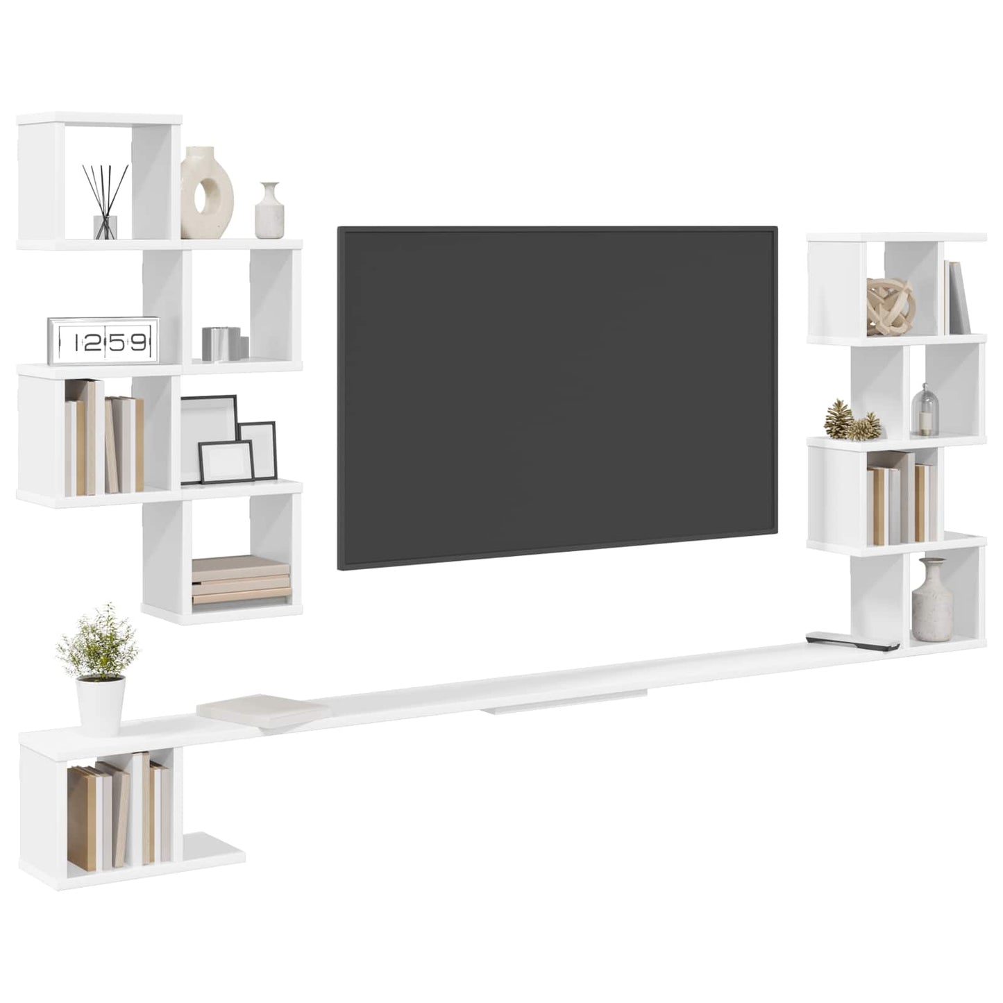 Wall-Mounted TV Shelf White 160cm | HomeAndLiving - 3