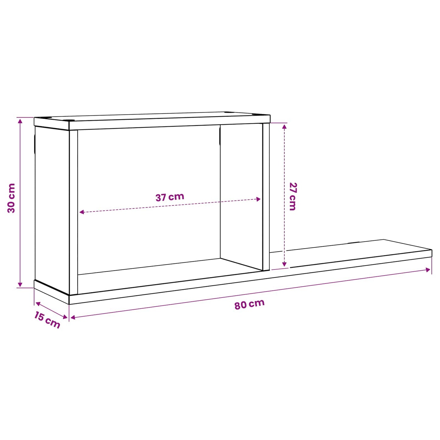 White Floating Wall Shelves 80cm | HomeAndLiving - 9