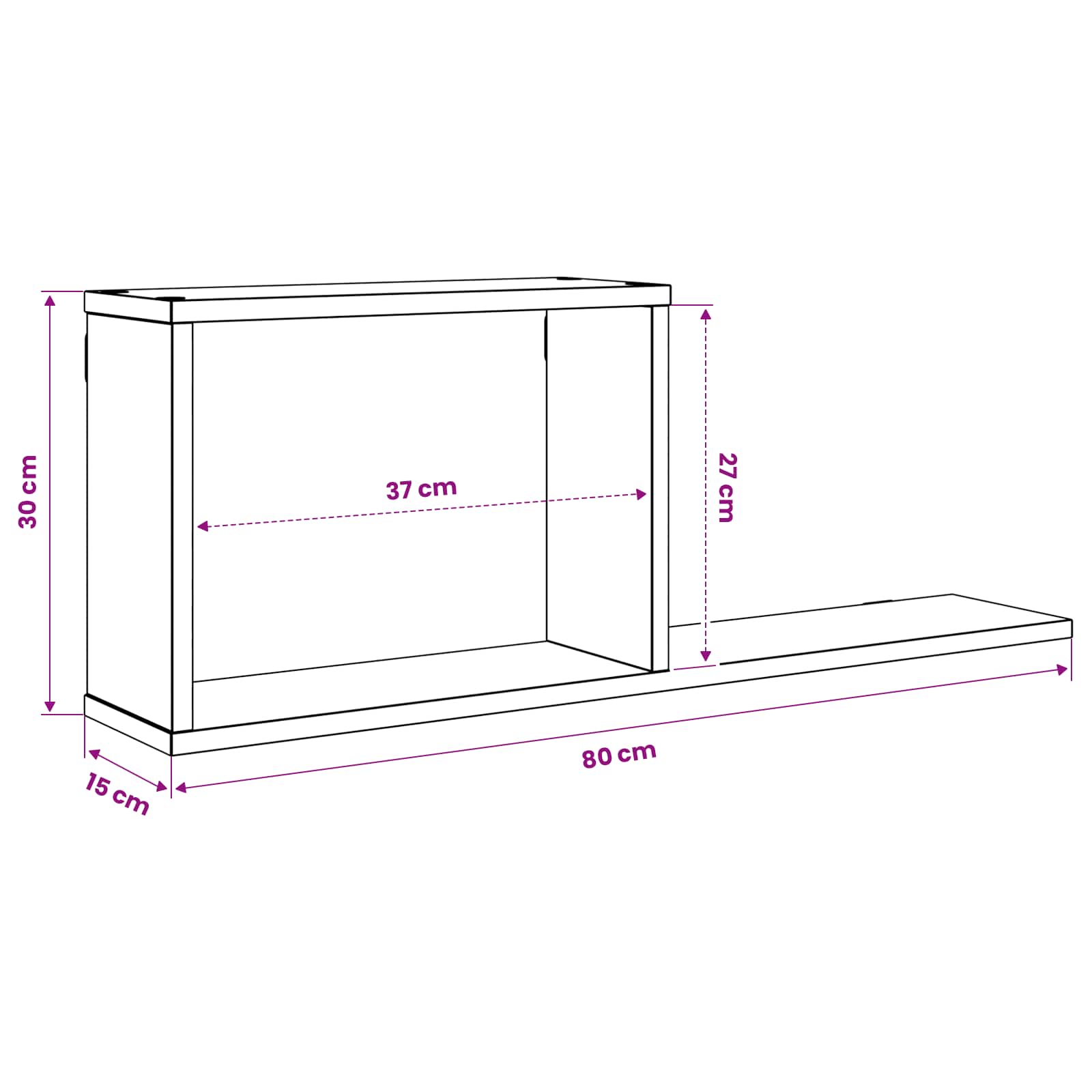 White Floating Shelves 80cm Set of 2 | HomeAndLiving - 9