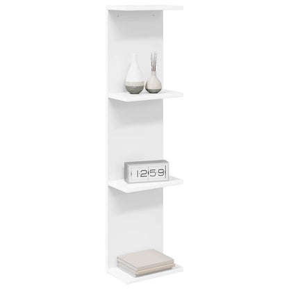 White Wall Shelf Engineered Wood 100cm - 25×15×100cm - 3