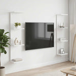 White Wall Shelves Set of 2 Engineered Wood | HomeAndLiving