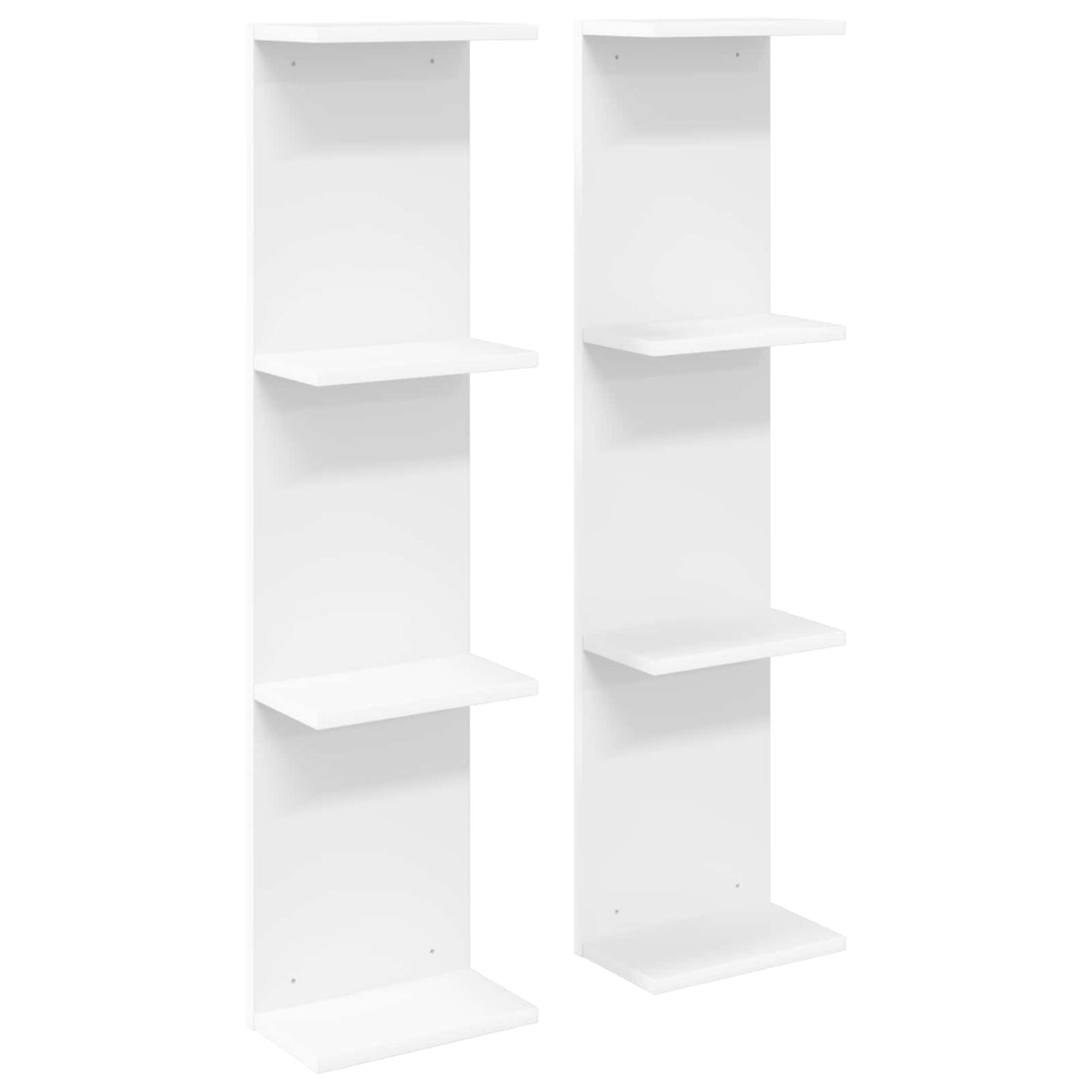 White Wall Shelves Set of 2 Engineered Wood | HomeAndLiving - 2