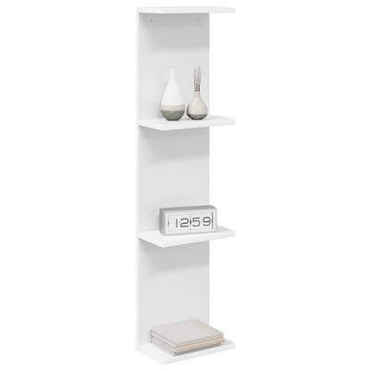 White Wall Shelves Set of 2 Engineered Wood | HomeAndLiving - 3