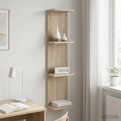 Sonoma Oak Wall Shelf 100cm Engineered Wood - 25×15×100cm